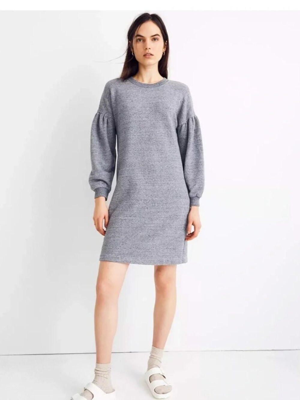 Madewell Bubble-Sleeve Sweatshirt Dress